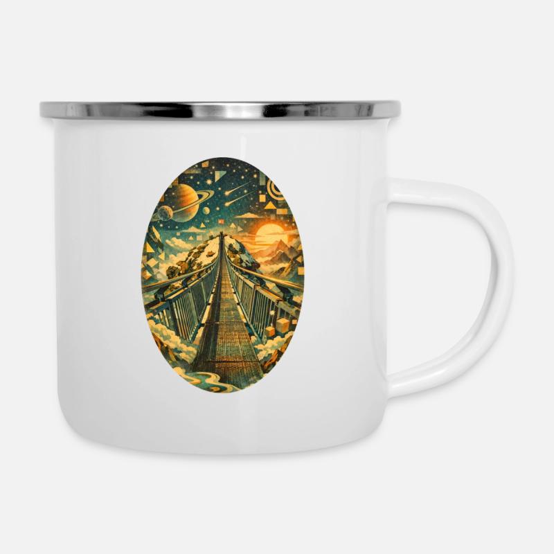 Passerelle Céleste vers le Royaume Spatial - Tasse émaillée - blanc