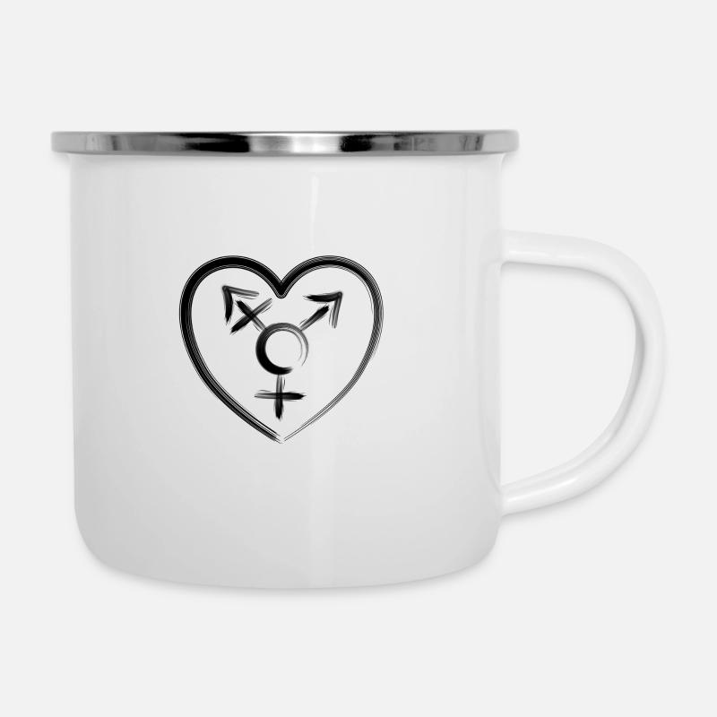 Heart emblem transgender black - Camper Mug - white