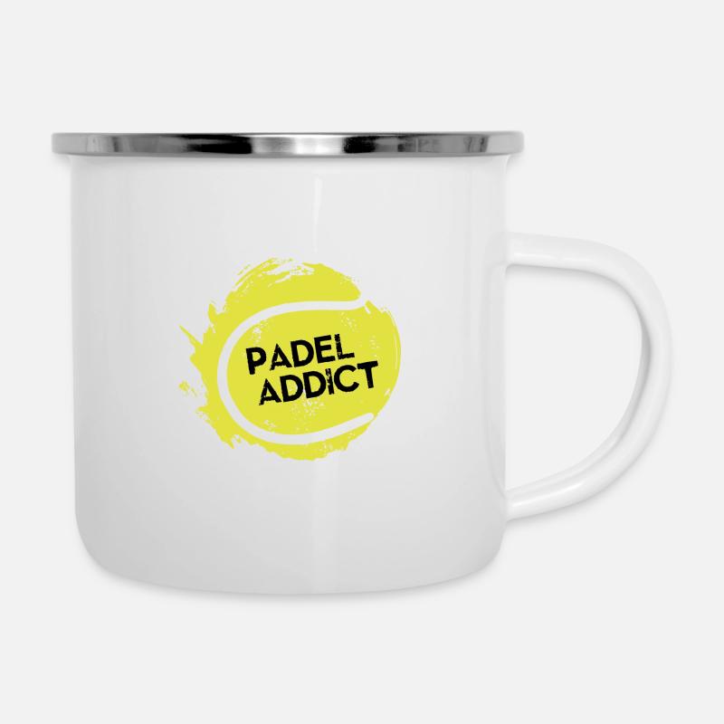 Padel Addict - Emaille-Tasse - Weiß