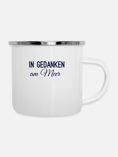 In Gedanken am Meer - Emaille-Tasse - Weiß