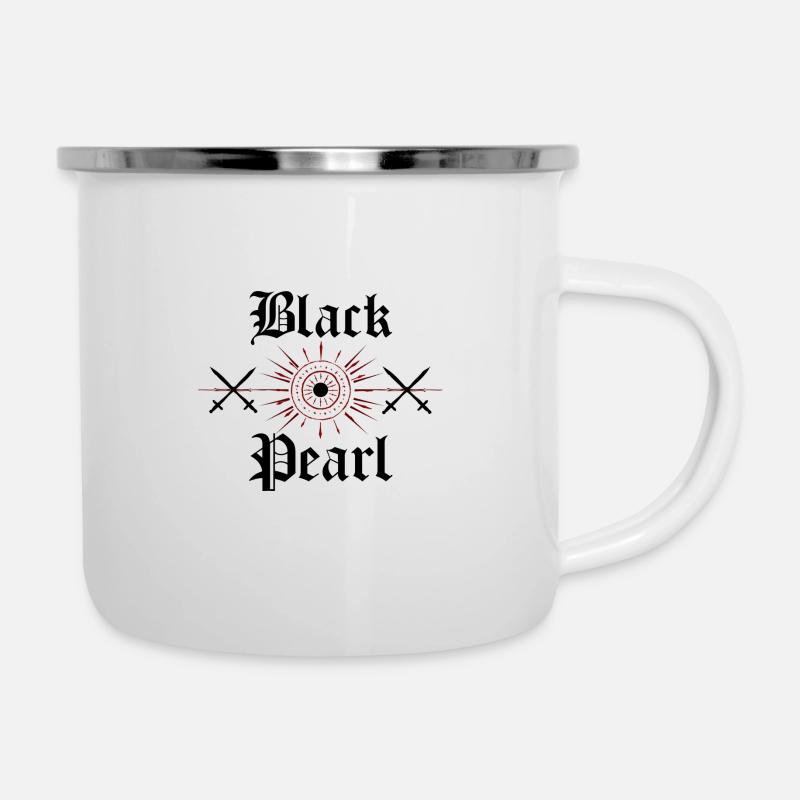 Black Pearl, Geschenkidee, ,Fluch der Karibik - Emaille-Tasse - Weiß