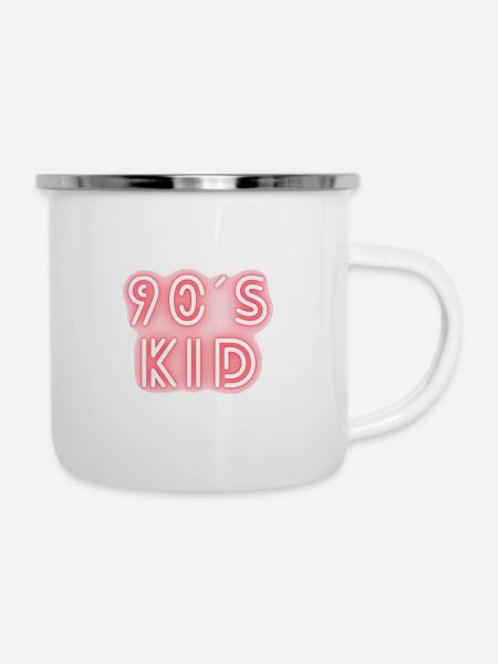 90 Kid - Emaille-Tasse - Weiß