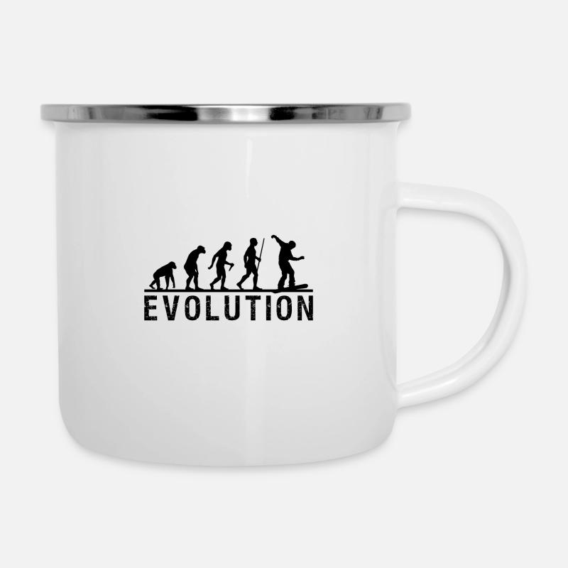 Chaîne d'évolution du snowboard - Tasse émaillée - blanc