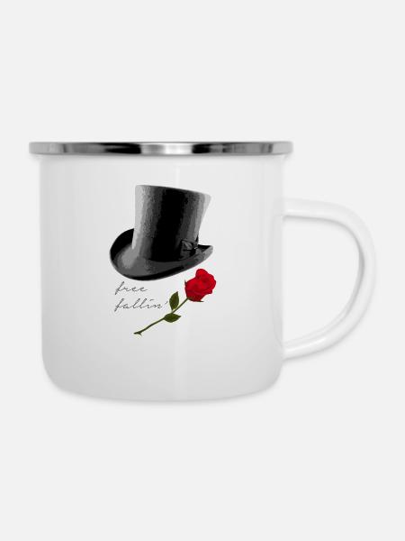 Free Fallin - Emaille-Tasse - Weiß