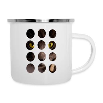 Tee shirt Design Humor Funny Cat - Tasse émaillée - blanc - Droite