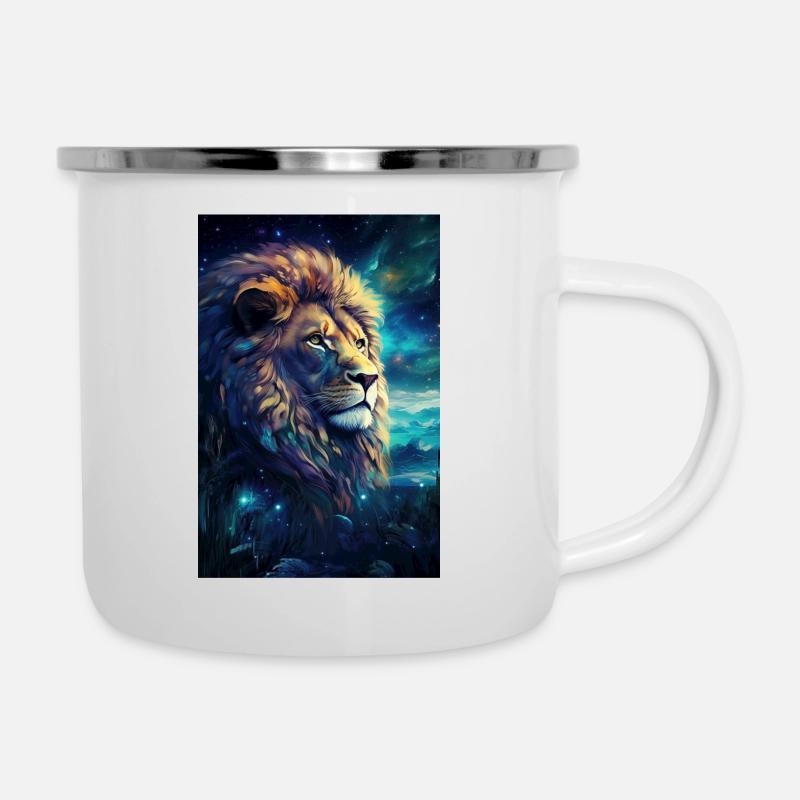 Lion - Tasse émaillée - blanc