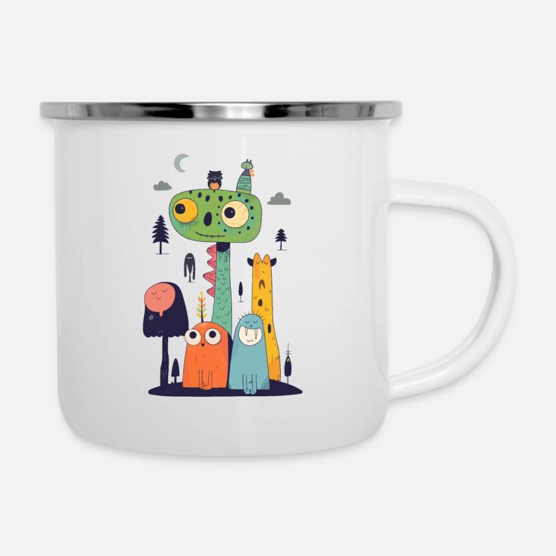 Ab ins Bett - Emaille-Tasse - Weiß