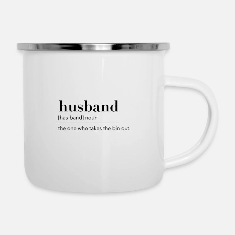 Husband - Emaille-Tasse - Weiß