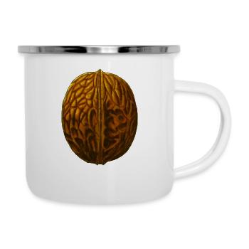 walnuts walnuss veggie gemuese fruits10 - Emaille-Tasse - Weiß - Rechts