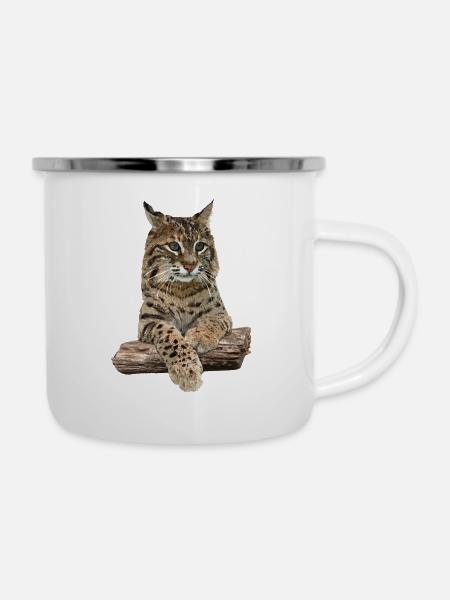 Luchs - Emaille-Tasse - Weiß