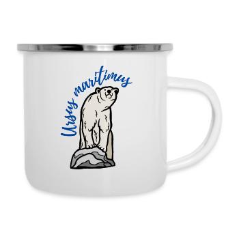 Original polar bear design for adventure lovers - Tasse émaillée - blanc - Droite