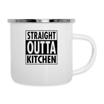Straight Outta Kitchen - Emaille-Tasse - Weiß - Rechts