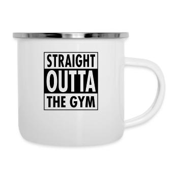 Straight Outta The Gym - Emaille-Tasse - Weiß - Rechts