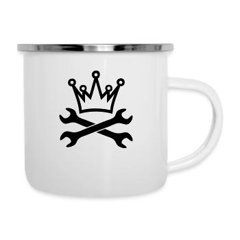 outil clé couronne - Tasse émaillée - blanc - Droite