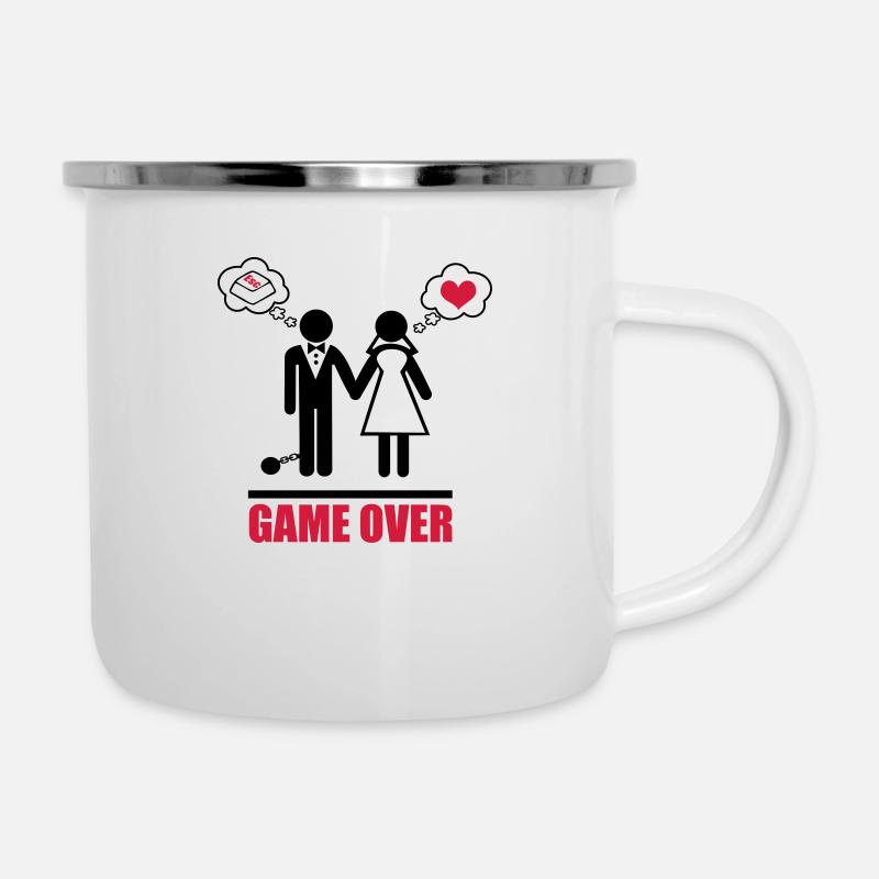 game over - Tasse émaillée - blanc