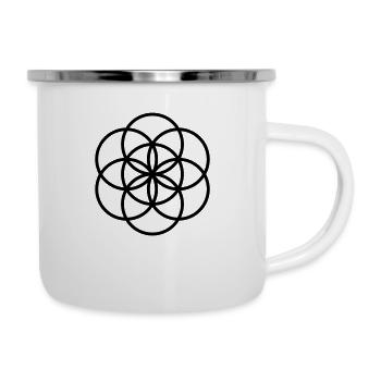 seed_of_life_1_gral_5x5 - Emaille-Tasse - Weiß - Rechts
