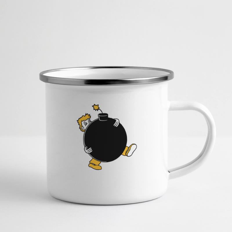 explosion de la bombe exploser tnt dynamite dangereux Tasse émaillée