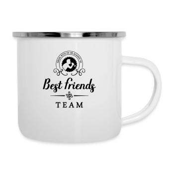 best friends team drink - Emaille-Tasse - Weiß - Rechts