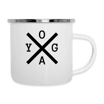 YOGA x - Emaille-Tasse - Weiß - Rechts