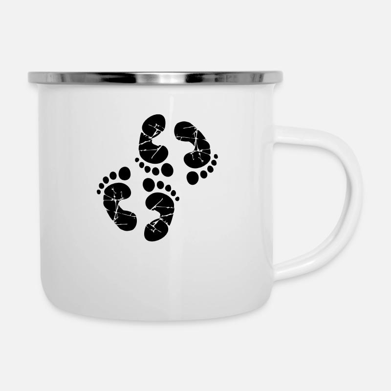 Füße Zwillinge Stempel - Emaille-Tasse - Weiß
