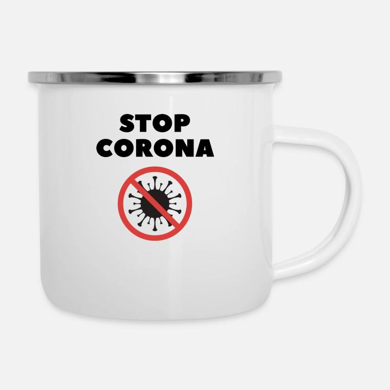STOP CORONA - Camper Mug - white