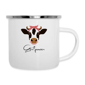 Girlpower - Tasse émaillée - blanc - Droite