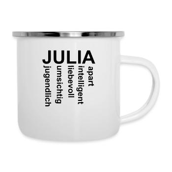 Julia - Ein ganz spezielles Design nur für Julia - Emaille-Tasse - Weiß - Rechts
