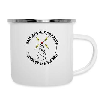 opérateur radio amateur simplex 145 500 mhz - Tasse émaillée - blanc - Droite