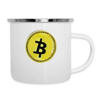 Bitcoin Crypto Currency Nouvelle vie virtuelle 4 - Tasse émaillée - blanc - Droite