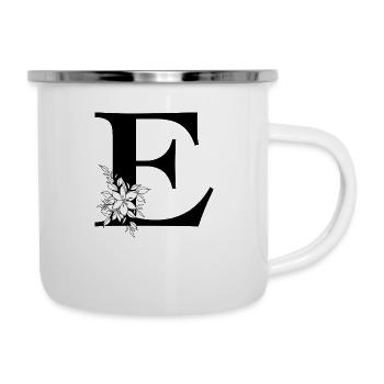 Buchstabe E - Emaille-Tasse - Weiß - Rechts