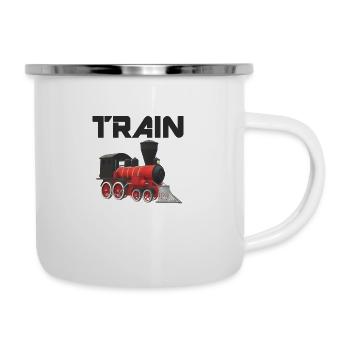 Train Steam locomotive Railway Track Model railway - Camper Mug - white - Right
