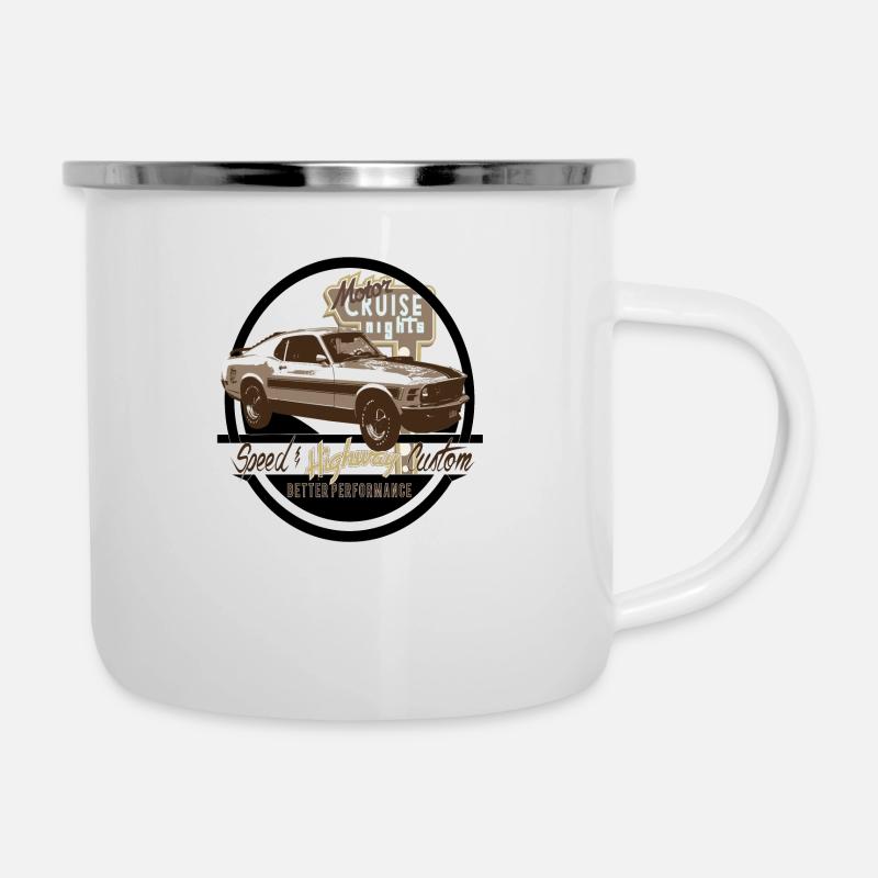 Car - Speed Custom - Emaille-Tasse - Weiß