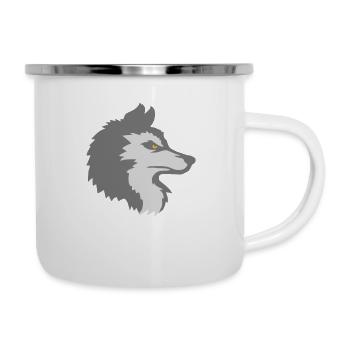 Alpha Wolf Cool Design - Emaille-Tasse - Weiß - Rechts