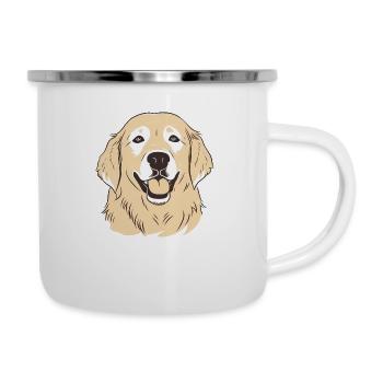Golden Retriever - Emaille-Tasse - Weiß - Rechts