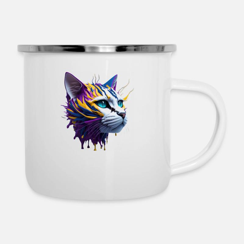 cat lovers, cat 3d ,tabby cat - Camper Mug - white