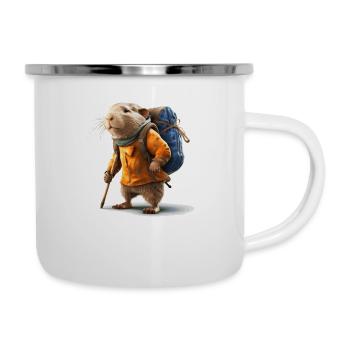Le rat-taupe est préparé pour cette randonnée - Tasse émaillée - blanc - Droite