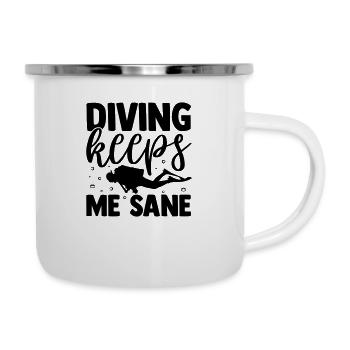 Diving Tauchen Spruch - Emaille-Tasse - Weiß - Rechts