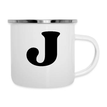 Lettre j - Tasse émaillée - blanc - Droite