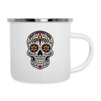 Crâne mexicain - Tasse émaillée - blanc - Droite