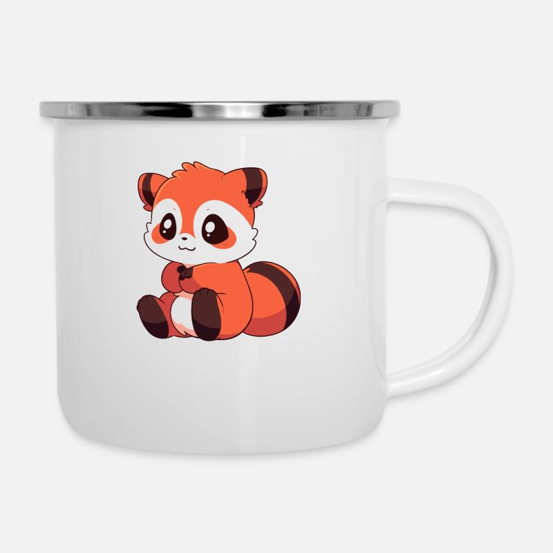 Kleiner Panda - Emaille-Tasse - Weiß