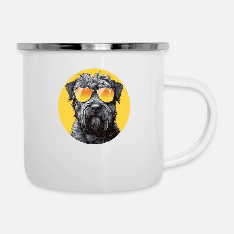 Bouvier - Emaille-Tasse - Weiß