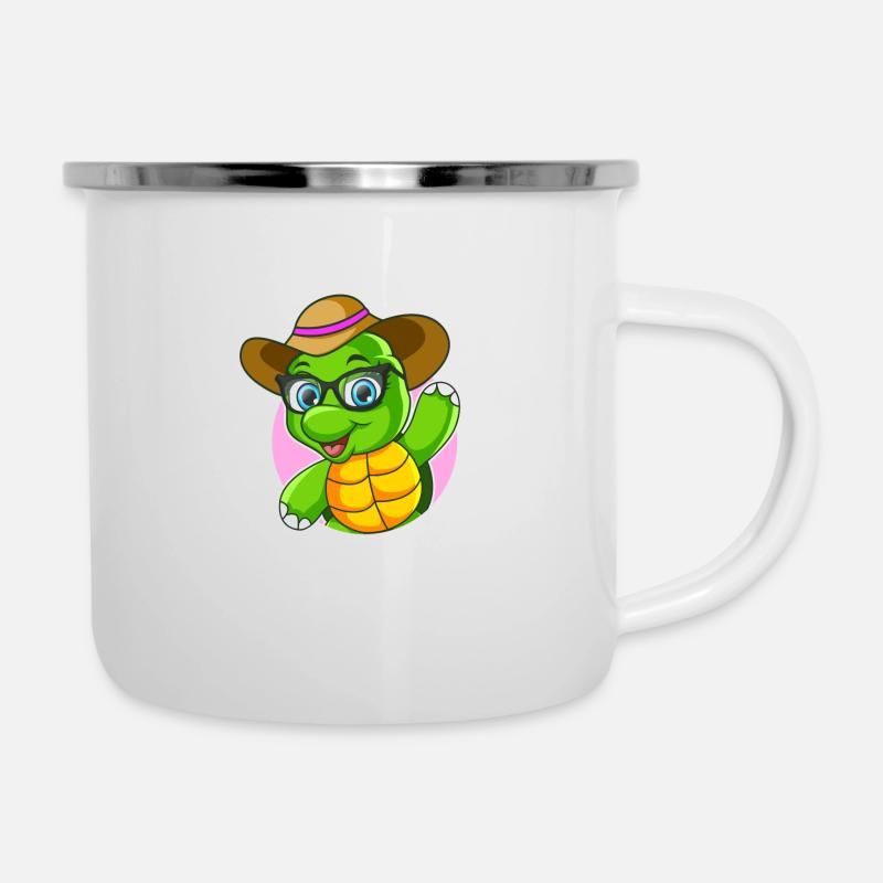 Sherly Schildkröte Mädchen Edition - Emaille-Tasse - Weiß