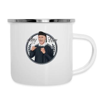 Rieser Grantler // Illustration - Emaille-Tasse - Weiß - Rechts
