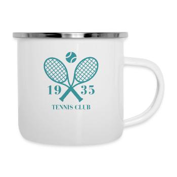 1935 Tennisclub - Emaille-Tasse - Weiß - Rechts
