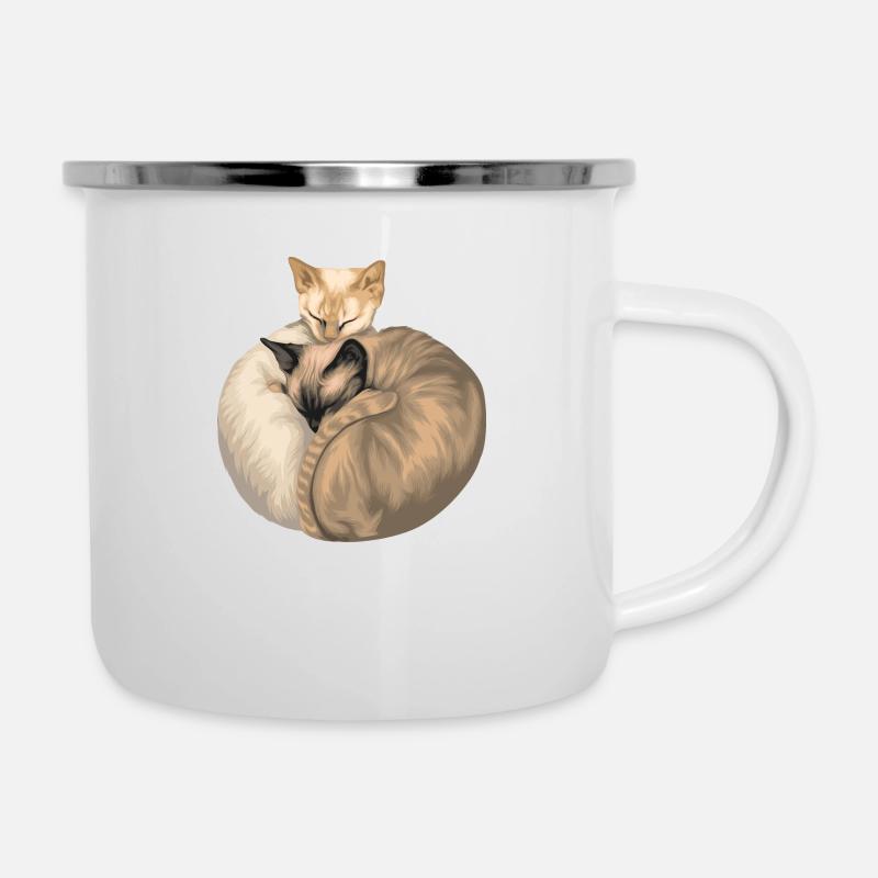 Chats // Illustration - Tasse émaillée - blanc