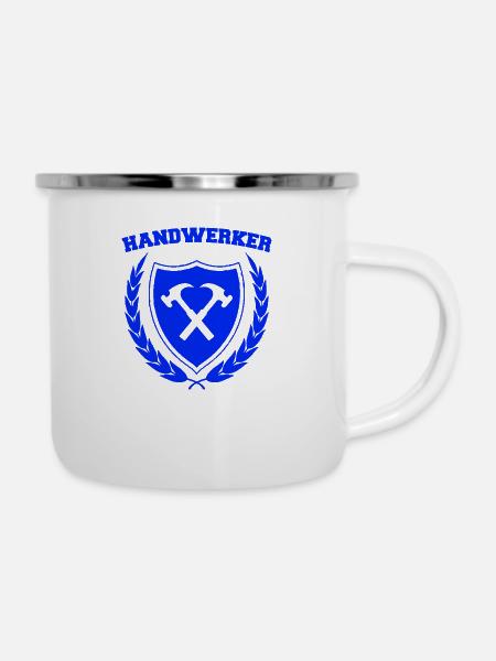 handwerker - Emaille-Tasse - Weiß