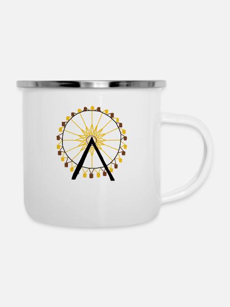 Riesenrad - Emaille-Tasse - Weiß