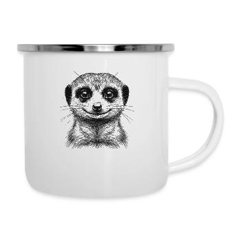 Erdmännchen - Emaille-Tasse - Weiß - Rechts