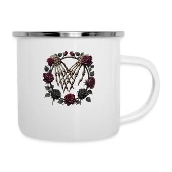 Dunkle Romantik | Gotische Ästhetik - Emaille-Tasse - Weiß - Rechts