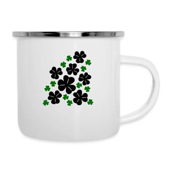 Trèfles - Tasse émaillée - blanc - Droite
